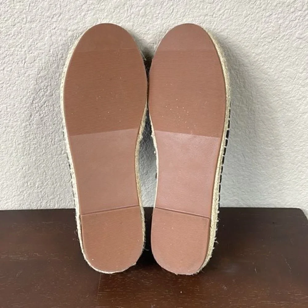 New Wanted Bristal Open Weave Cap Toe Espadrille Flats Loafer Shoes Black 6.5